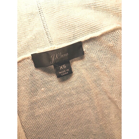 J.Crew Linen Blend Open Cardigan Long Sleeves White Pockets L5624 Size S - Picture 2 of 9